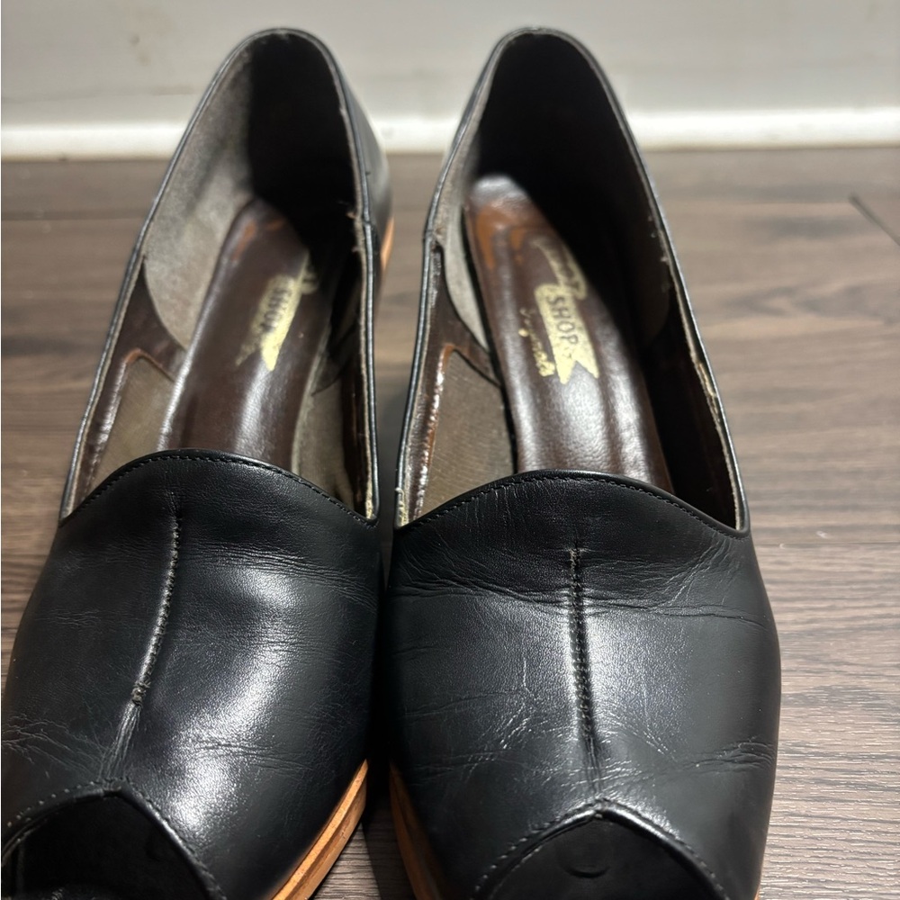 Black Leather Women's Shoes